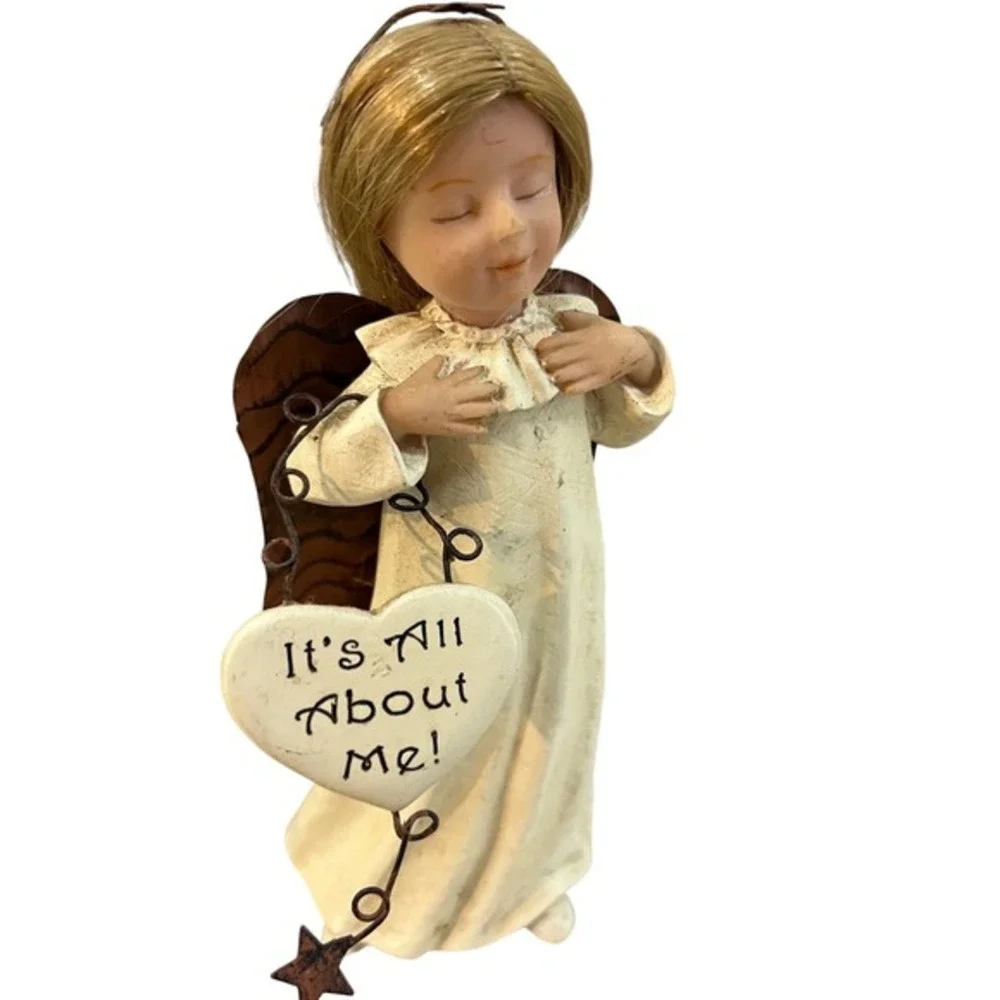 Unbranded‎ Sassy Angel Figurine Set 3pc Cream Good Humorous Rustic Decor 5.5in - Picture 4 of 6